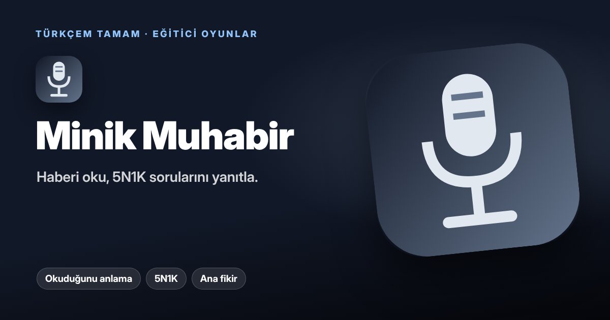Minik Muhabir oyunu kapak görseli