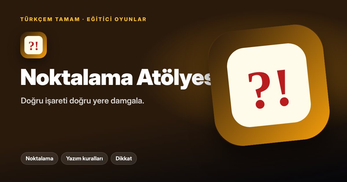 Noktalama Atölyesi oyunu kapak görseli