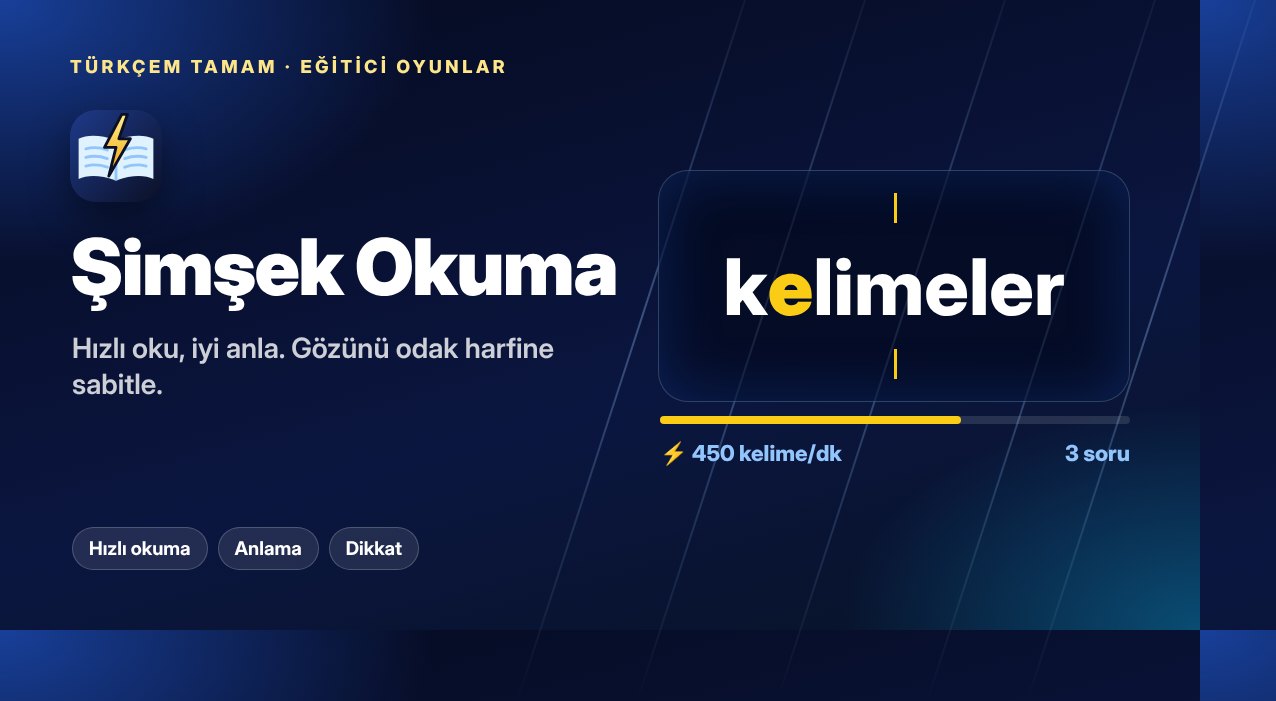 Şimşek Okuma oyunu kapak görseli